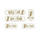 ProFab - decal set - Gold outline on clear - Old school bmx - Bmx Products AU