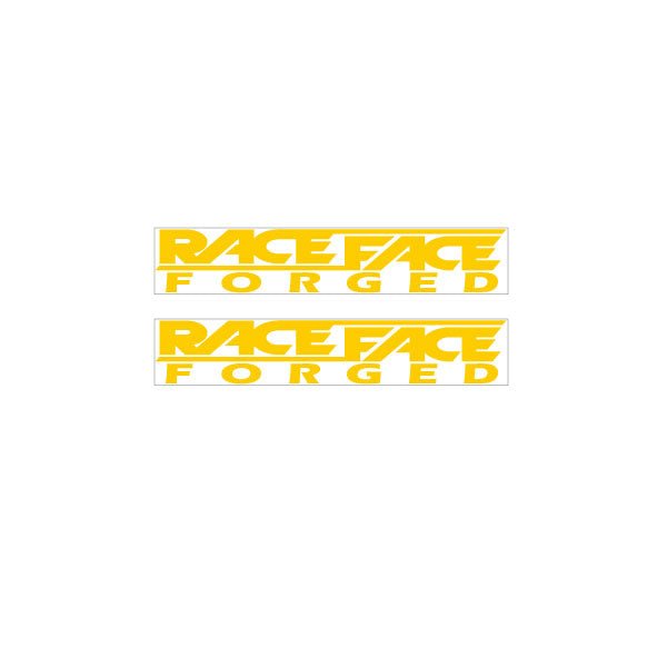 Race face - Forged crank decals in YELLOW on clear - Old school bmx - Bmx Products AU