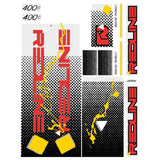 Redline - 1986 400C for Chrome frame RED & YELLOW Decal set - Old school bmx