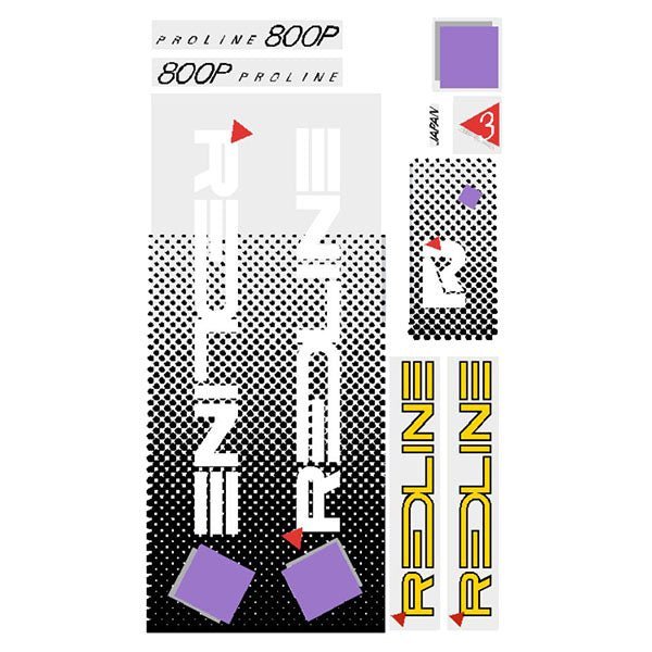 Redline - 1985 800P for Hazzard yellowl frame Decal set - Old school bmx - Bmx Products AU