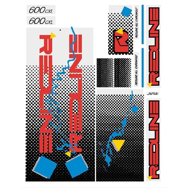 Redline - 1986 600CXL for chrome frame Decal set - Old school bmx - Bmx Products AU
