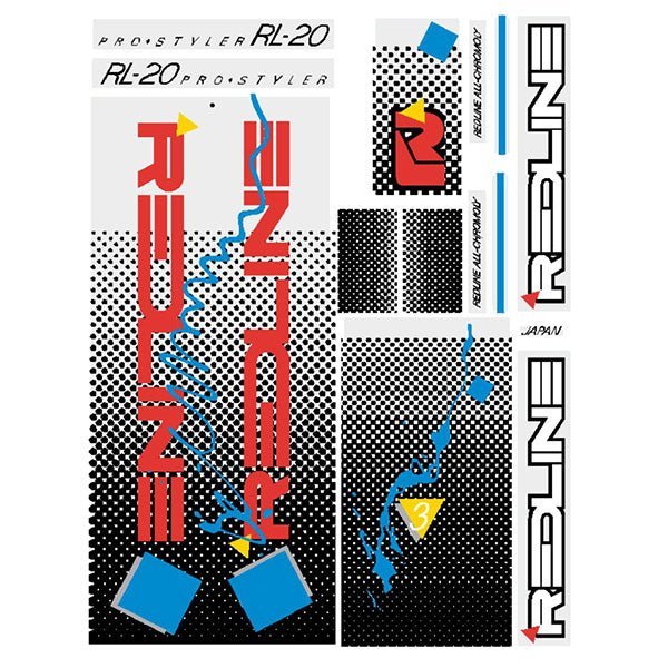 Redline - 1986 RL20 for white frame Decal set - Old school bmx - Bmx Products AU