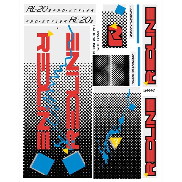Redline - 1986 RL20II for Chrome frame Decal set - Old school bmx - Bmx Products AU
