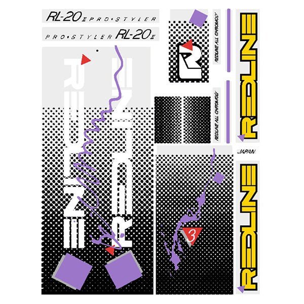 Redline - 1986 RL20II for Hazard yellow frame Decal set - Old school bmx - Bmx Products AU