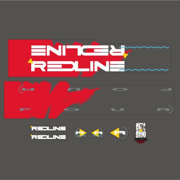 Redline - 1990 400EXL Decal set - for Grey & Red frame - Old school bmx - Bmx Products AU