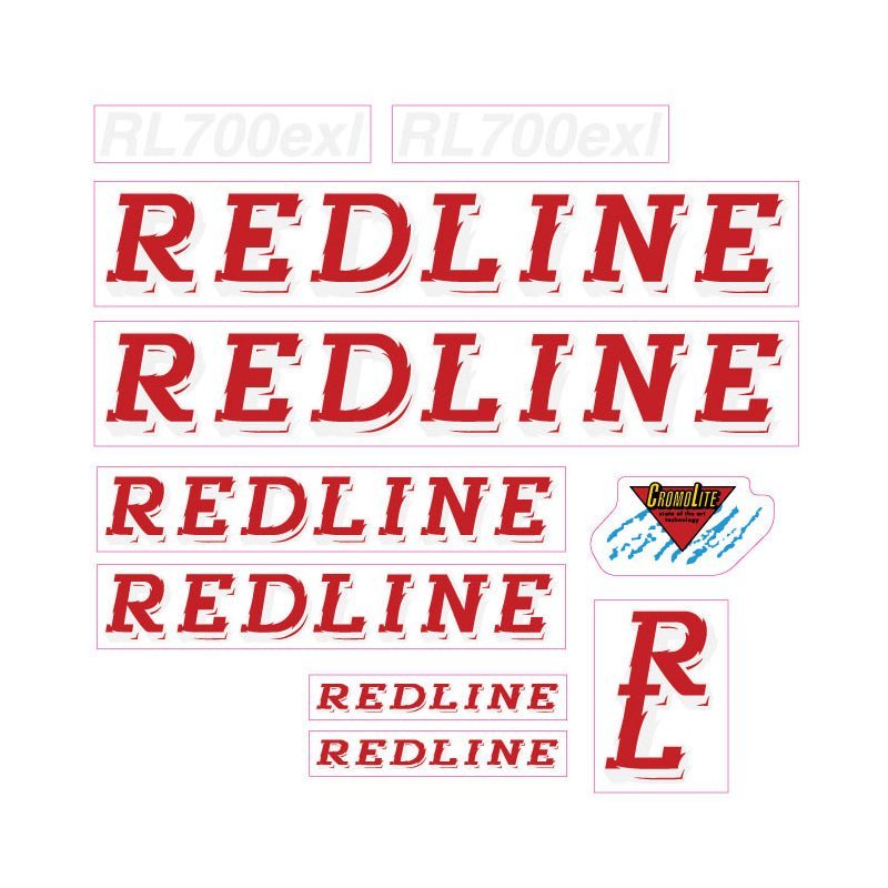 Redline - 1990 700 - EXL Decal set - Red and White - Old school bmx - Bmx Products AU