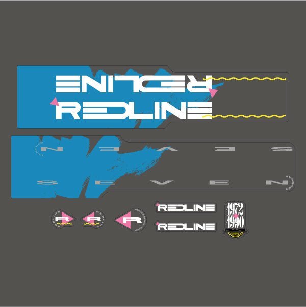 Redline - 1990 700SL Decal set - for Grey & Blue framet - Old school bmx - Bmx Products AU