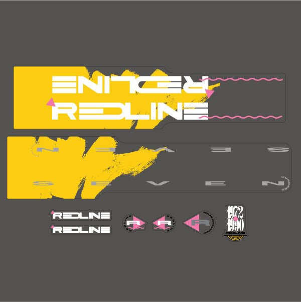 Redline - 1990 700SL Decal set - for Grey & Yellow frame - Old school bmx - Bmx Products AU