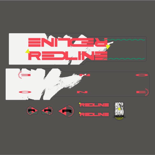 Redline - 1990 ONE THOUSAND Decal set - For Black White frame - Old school bmx - Bmx Products AU