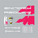 Redline - 1991 - 620 - Decal set for Black & Neon Pink frame - Old school bmx - Bmx Products AU