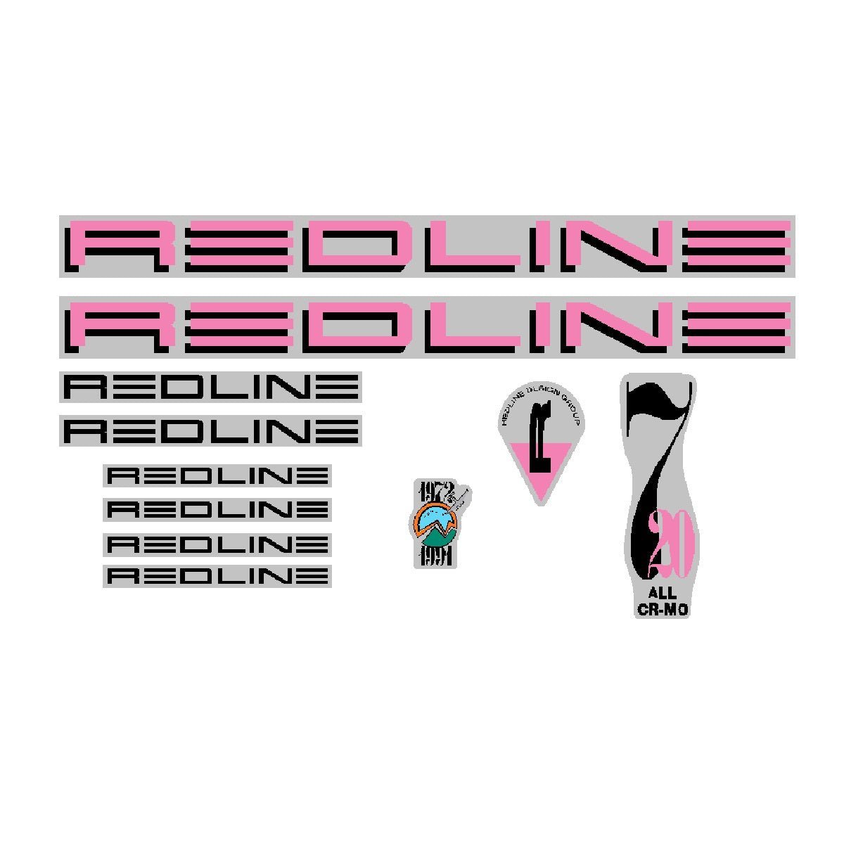 Redline - 1991 - 720 - Pink and Black Decal set - Old school bmx - Bmx Products AU