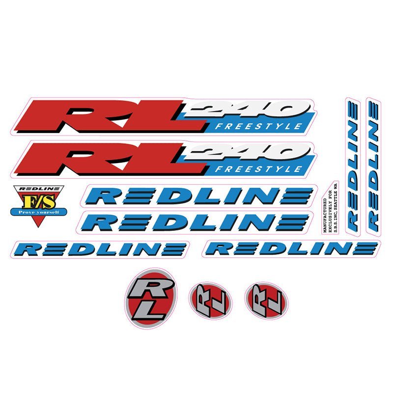Redline - 1994 - RL240 for chrome frame - Decal set - Old school bmx - Bmx Products AU