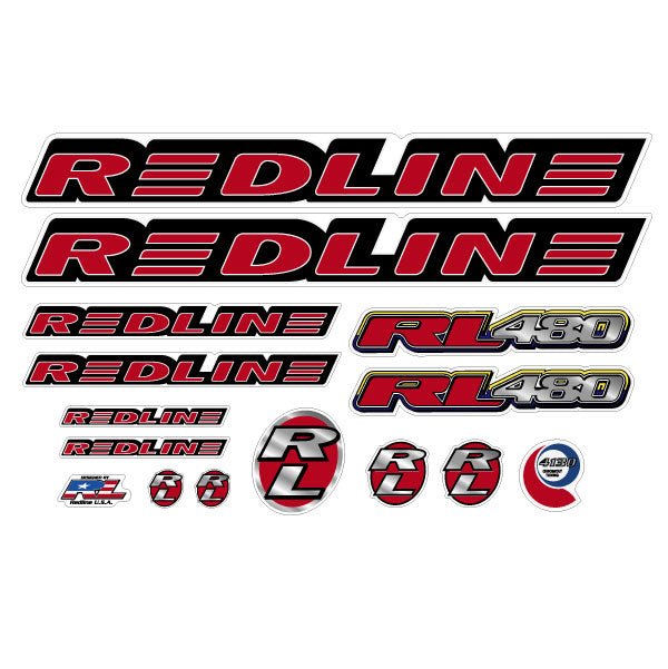 Redline - 1997 - RL480 for chrome frame - Decal set - Old school bmx - Bmx Products AU
