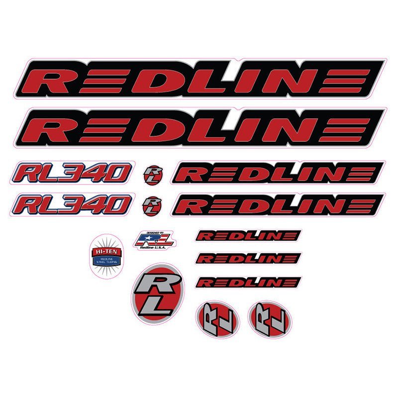 Redline - 1998 - RL340 for chrome frame - Decal set - Old school bmx - Bmx Products AU