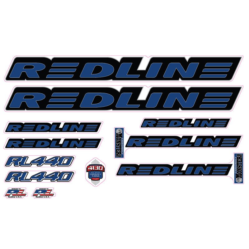 Redline - 1999 - RL440 for silver frame - Decal set - Old school bmx - Bmx Products AU