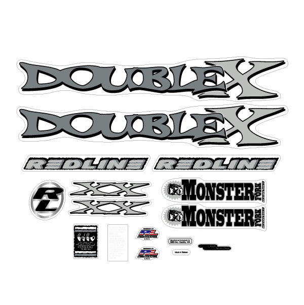 Redline - 2000 - Double X - Decal set for Light blue frame - Bmx Products AU