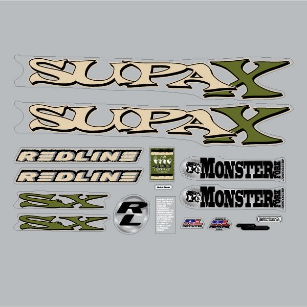 Redline - 2000 - Supa X - Decal set - Old school bmx - Bmx Products AU