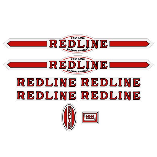 Redline - 2019 Squareback decal set - for white frame - Old school bmx - Bmx Products AU
