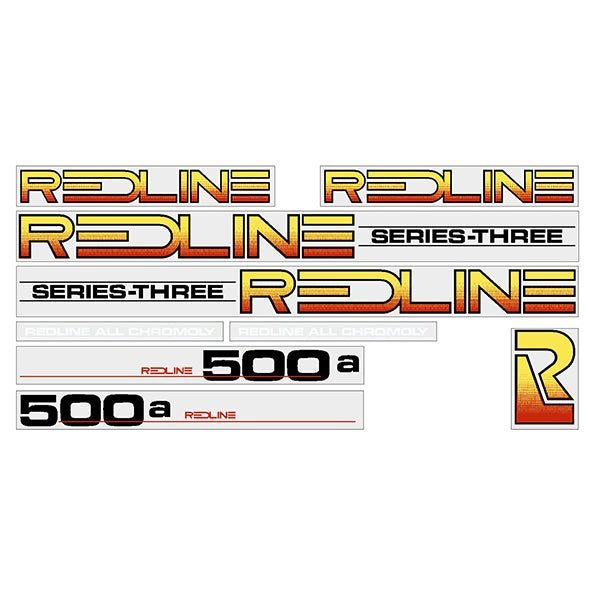 Redline - 500A - BLACK - Series 3 decal set - Old school bmx - Bmx Products AU