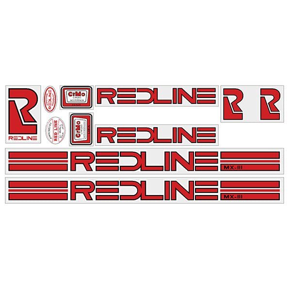 Redline - MXIII late font decal set - Old school bmx - Bmx Products AU