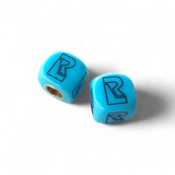 Redline - R Logo Dice Tire Valve Caps (Pair) - Light BLUE - old school bmx - Bmx Products AU