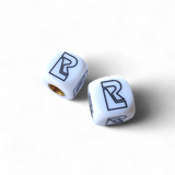 Redline - R Logo Dice Tire Valve Caps (Pair) - WHITE - old school bmx - Bmx Products AU
