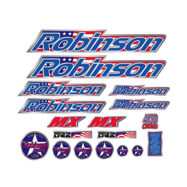 Robinson - 1995-1996 MX decal set - on chrome - Bmx Products AU