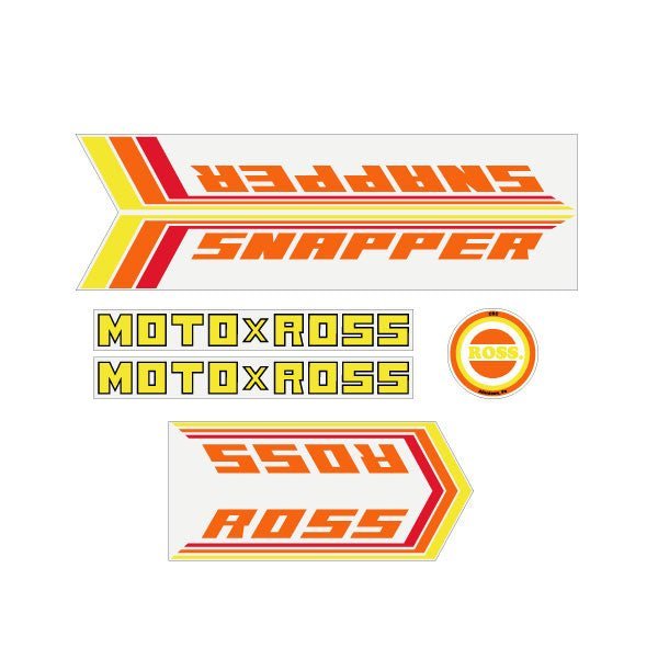 Ross - Snapper - Orange decal set - Old School BMX - Bmx Products AU