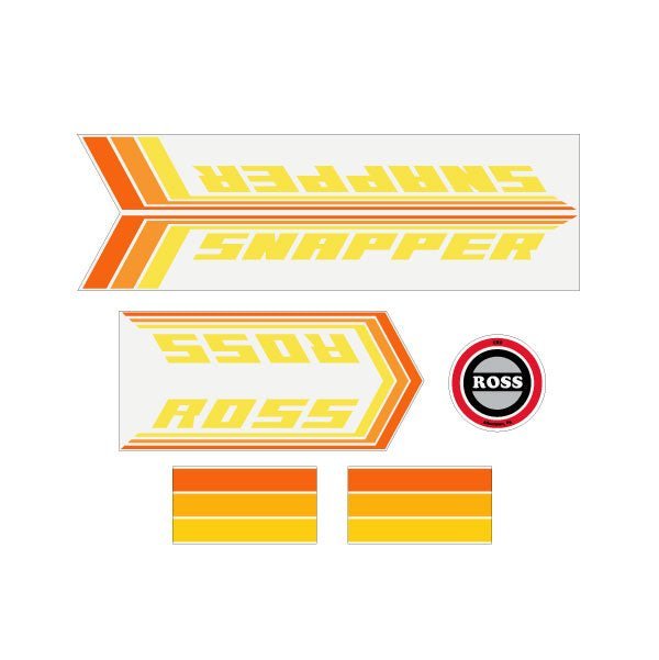 Ross - Snapper - Yellow decal set - Old School BMX - Bmx Products AU
