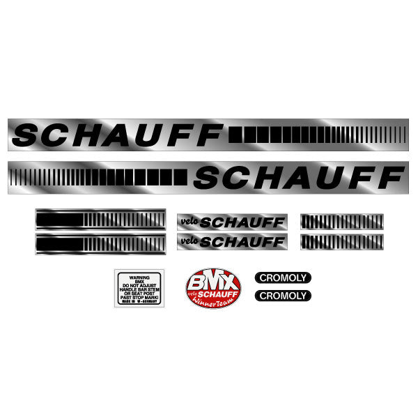 Schauff - BMX on chrome decal set - Old school bmx - Bmx Products AU