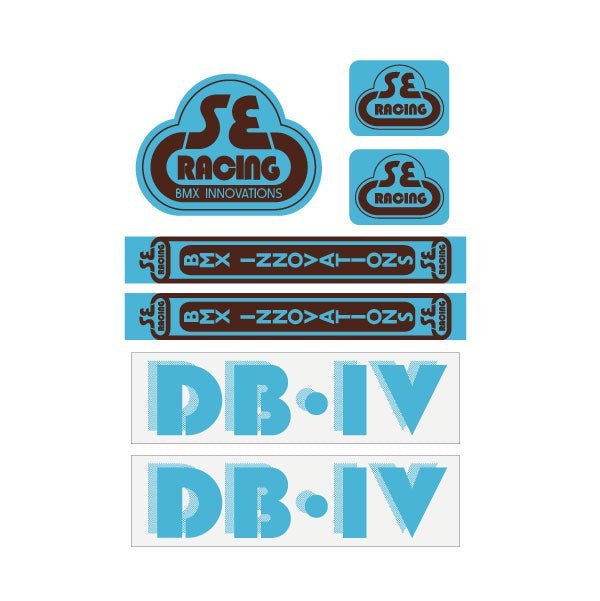 SE Racing - 80'S DBIV decal set in BLUE - Old school bmx - Bmx Products AU
