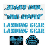 SE Racing - 80'S Mini Ripper decal set in blue with black drop shadow - Old school bmx - Bmx Products AU