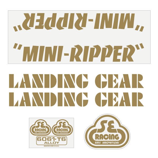SE Racing - 80'S Mini Ripper decal set in gold - Old school bmx - Bmx Products AU