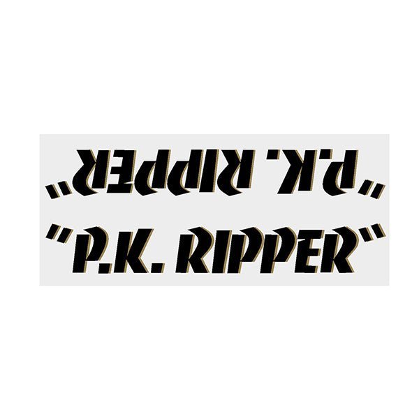 SE Racing - 80'S PK Ripper down tube decal - BLACK with Gold Shadow - Old school bmx - Bmx Products AU