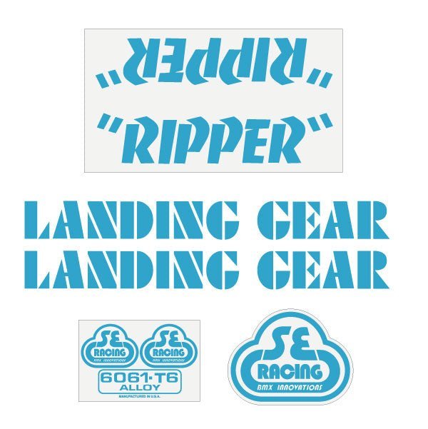 SE Racing - 80'S Ripper decal set in baby blue - Old school bmx - Bmx Products AU