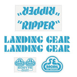 SE Racing - 80'S Ripper decal set in baby blue - Old school bmx - Bmx Products AU