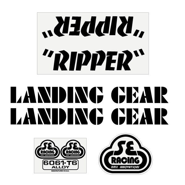 SE Racing - 80'S Ripper decal set in black - Old school bmx - Bmx Products AU