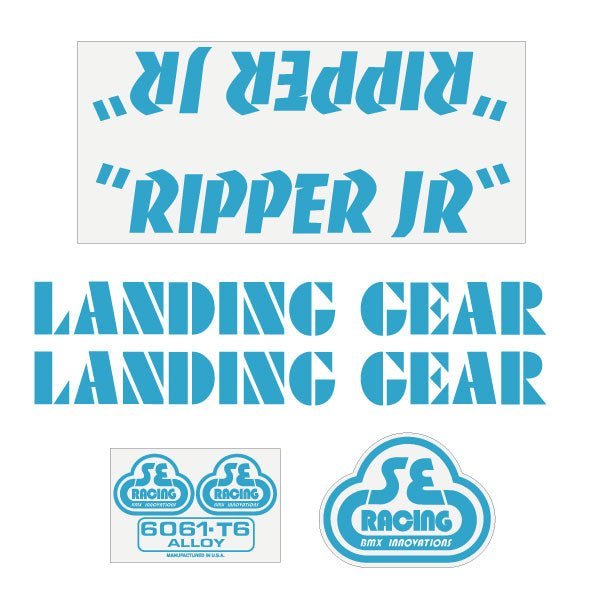 SE Racing - 80'S Ripper JR decal set in baby blue - Old school bmx - Bmx Products AU