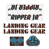 SE Racing - 80'S Ripper JR decal set in brown with blue drop shadow - Old school bmx - Bmx Products AU