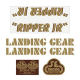 SE Racing - 80'S Ripper JR decal set in gold with brown drop shadow - Old school bmx - Bmx Products AU