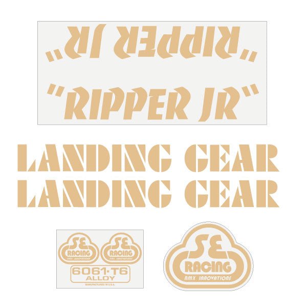 SE Racing - 80'S Ripper JR decal set in tan - Old school bmx - Bmx Products AU
