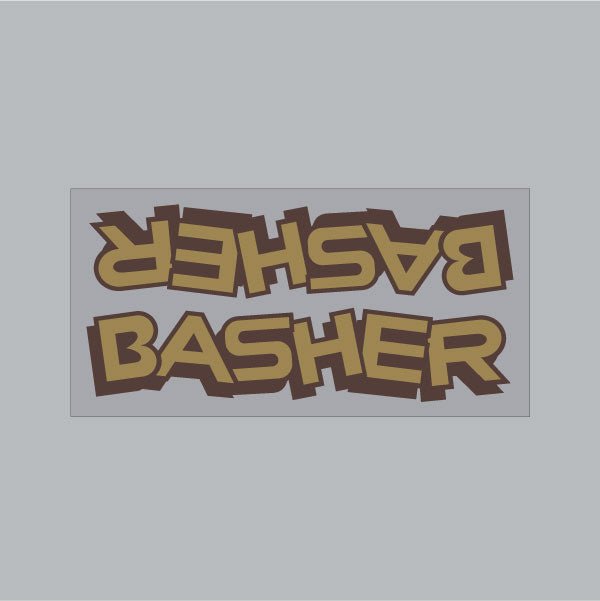 SE Racing - Basher Downtube decal in Gold with Brown shadow - Old school bmx - Bmx Products AU