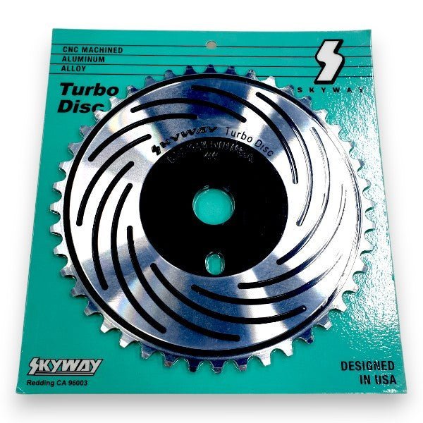 SKYWAY - Turbo disc 44T Sprocket in BLACK - old school bmx - Bmx Products AU