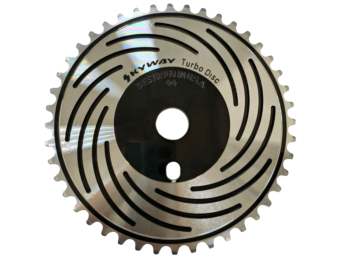 SKYWAY - Turbo disc 44T Sprocket in BLACK - old school bmx - Bmx Products AU