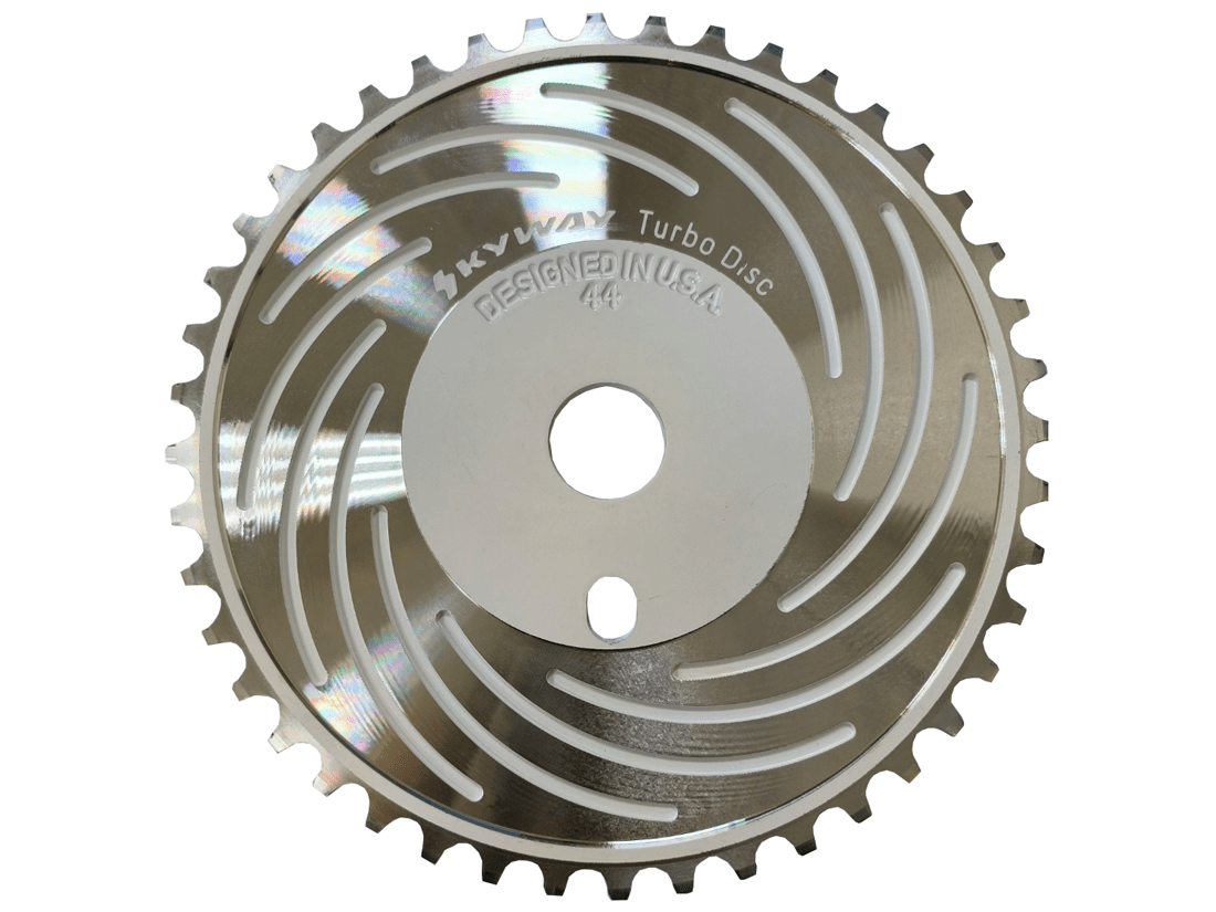 SKYWAY - Turbo disc 44T Sprocket in WHITE - old school bmx - Bmx Products AU