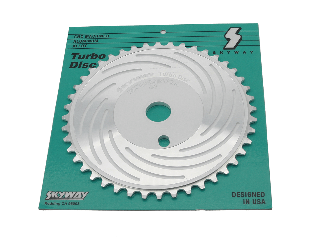 SKYWAY - Turbo disc 44T Sprocket in WHITE - old school bmx - Bmx Products AU