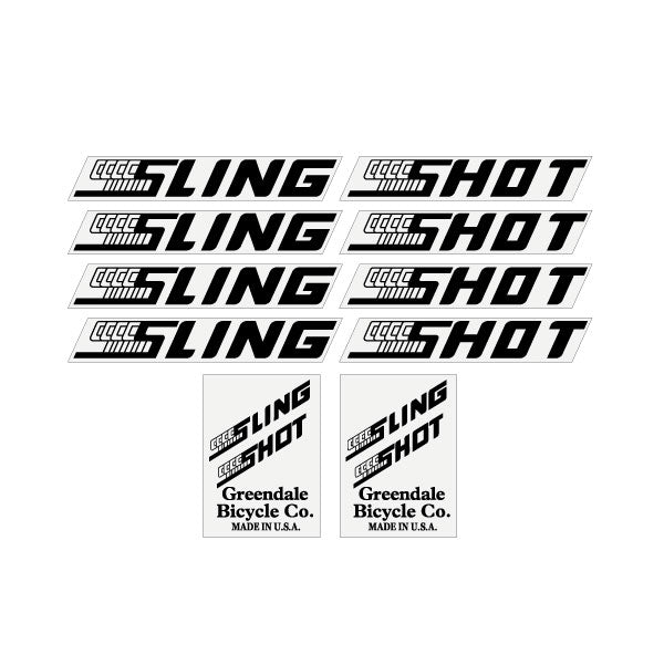 Slingshot - BLACK on clear decal set - Old school bmx - Bmx Products AU