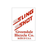 Slingshot - RED on Whitebar decal - Old school bmx - Bmx Products AU