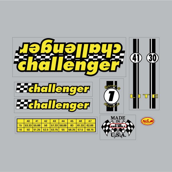 S&M - 1993 Challenger Checkers decal set - old school bmx - Bmx Products AU