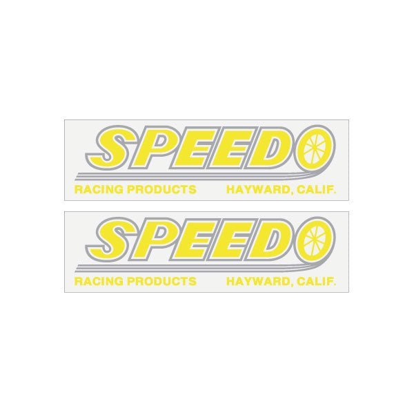 SPEEDO - Yellow WITH Silver bmx fork decals - old school bmx - Bmx Products AU